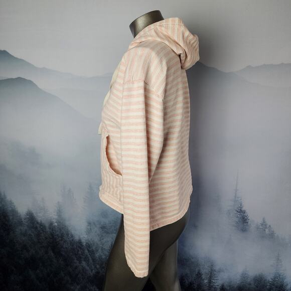 Columbia Melody Spring Fleece Lined Orange Stripe Hooded Jacket | Women's Medium - Picture 6 of 16